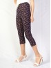 Flower Print Capri Stretch Legging